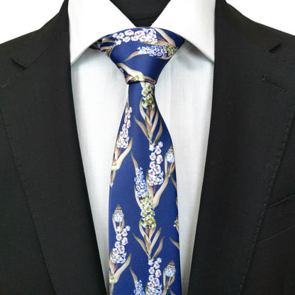Blue Flower Print Tie