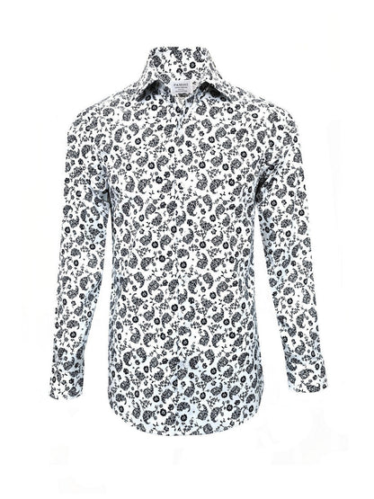 White Floral Slim Fit Shirt