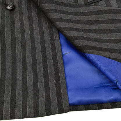 Charcoal Bold Stripe Double Breasted Suit