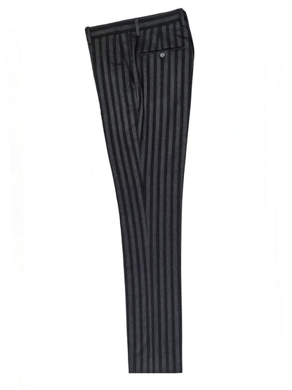 Charcoal Bold Stripe Double Breasted Suit