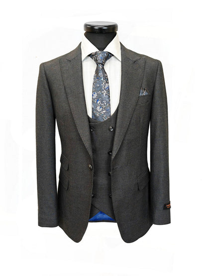 Dark Grey Birdseye 3-Piece Suit