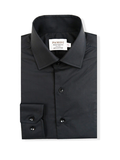 Plain Black Slim Fit Shirt