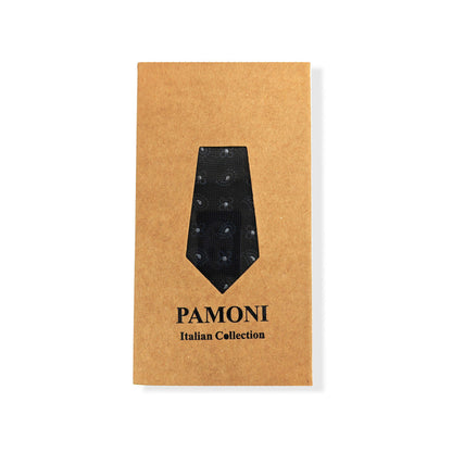 Black Geometric Tie & Pocket Square Set