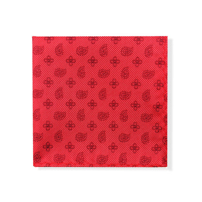 Red Geometric Tie & Pocket Square Set