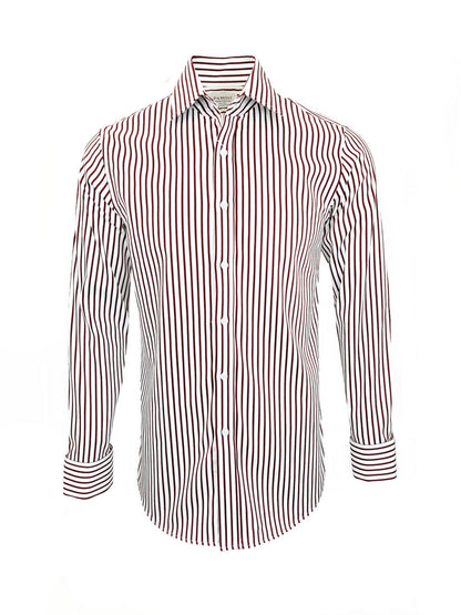 Men's Slim Fit Red & White Striped Shirt