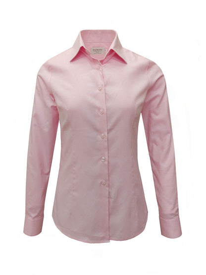 Women's Fitted Pink Oxford Shirt
