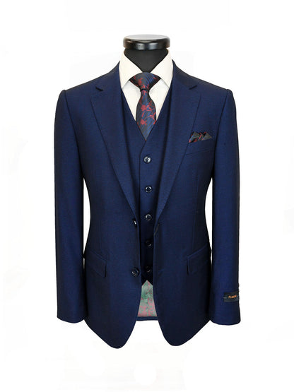 Men’s Navy Blue 3-Piece Slim Fit Suit