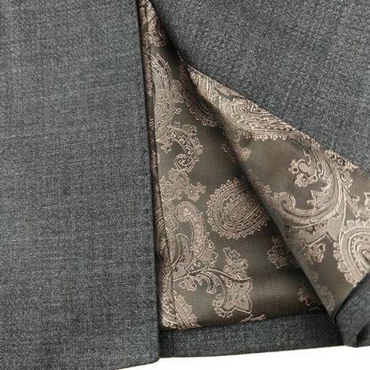 Men’s Grey Double-Breasted Wool Blend Suit