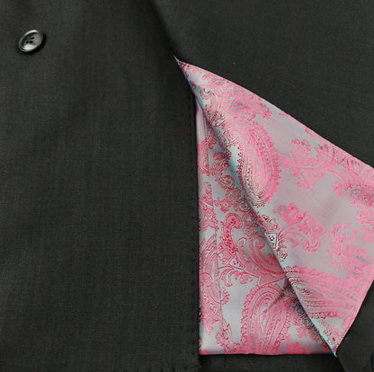 Men's Black Double-Breasted Slim Fit Suit