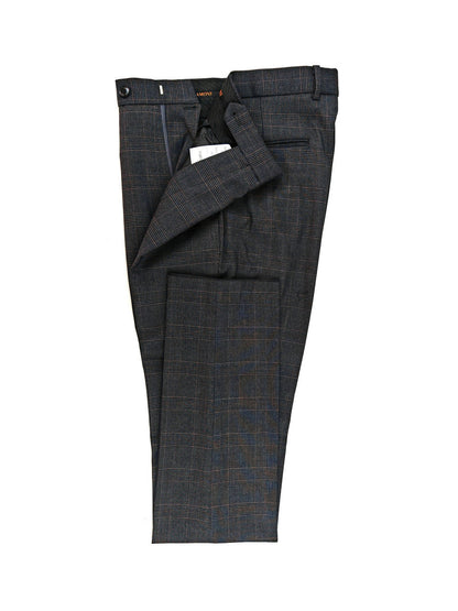 Men's Grey Prince Of Wales Check 3-Piece Suit