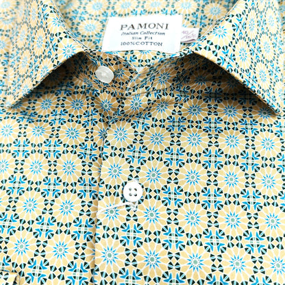 Men’s Geometric Pattern Slim Fit Cotton Shirt