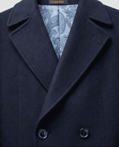 Classic Double-Breasted Wool Blend Overcoat