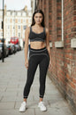 Striped Band Gym Crop Top And Legging Set