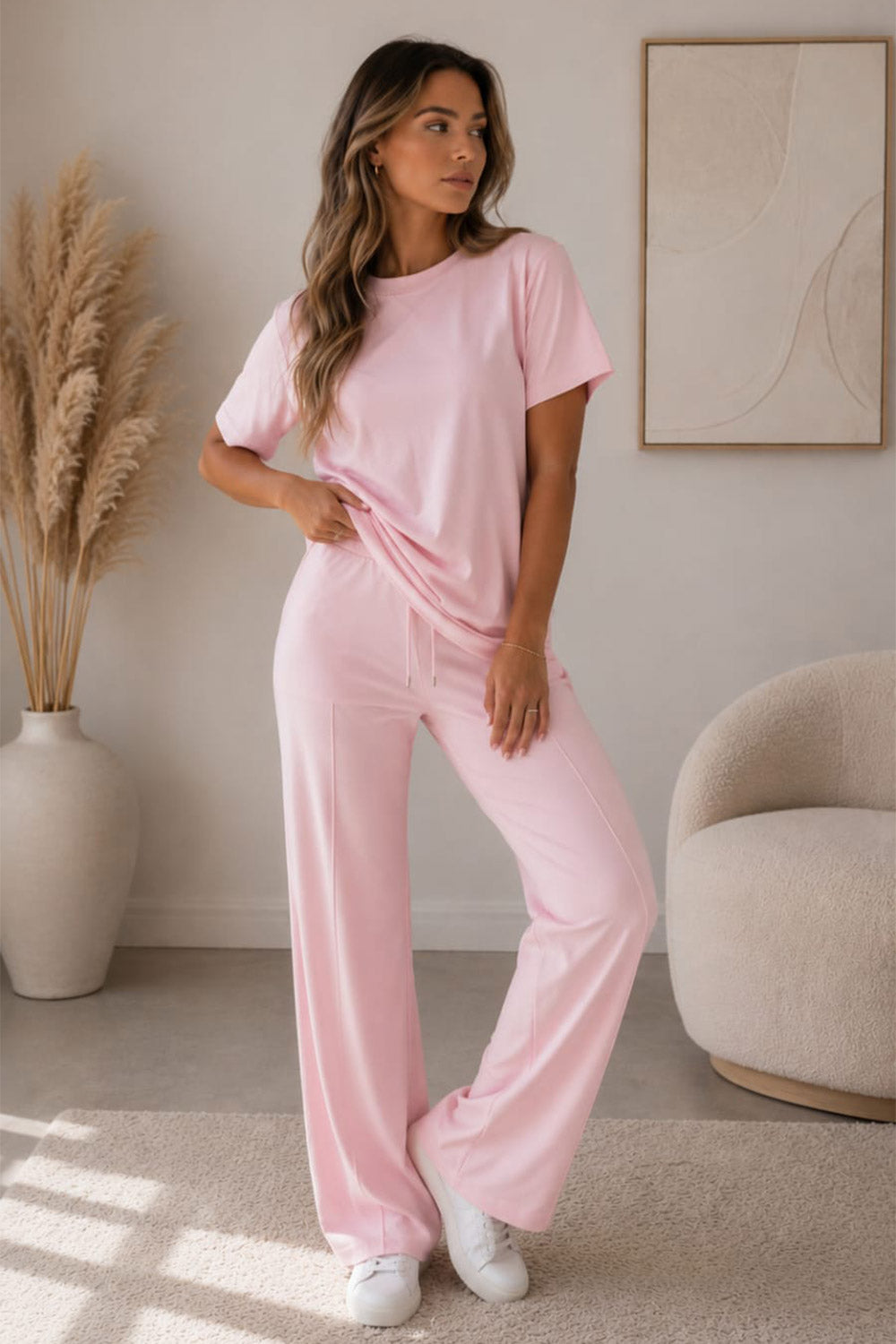 Side Cinched Flared Trouser Set