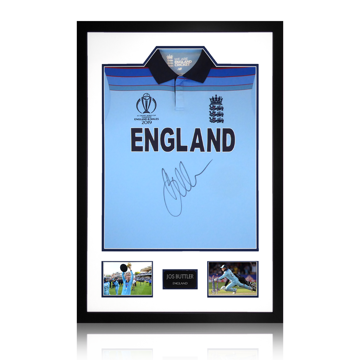 Jos Buttler Framed Signed World Cup Shirt Display