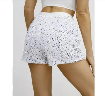 High-Waist Sequin Shorts – Slim Fit