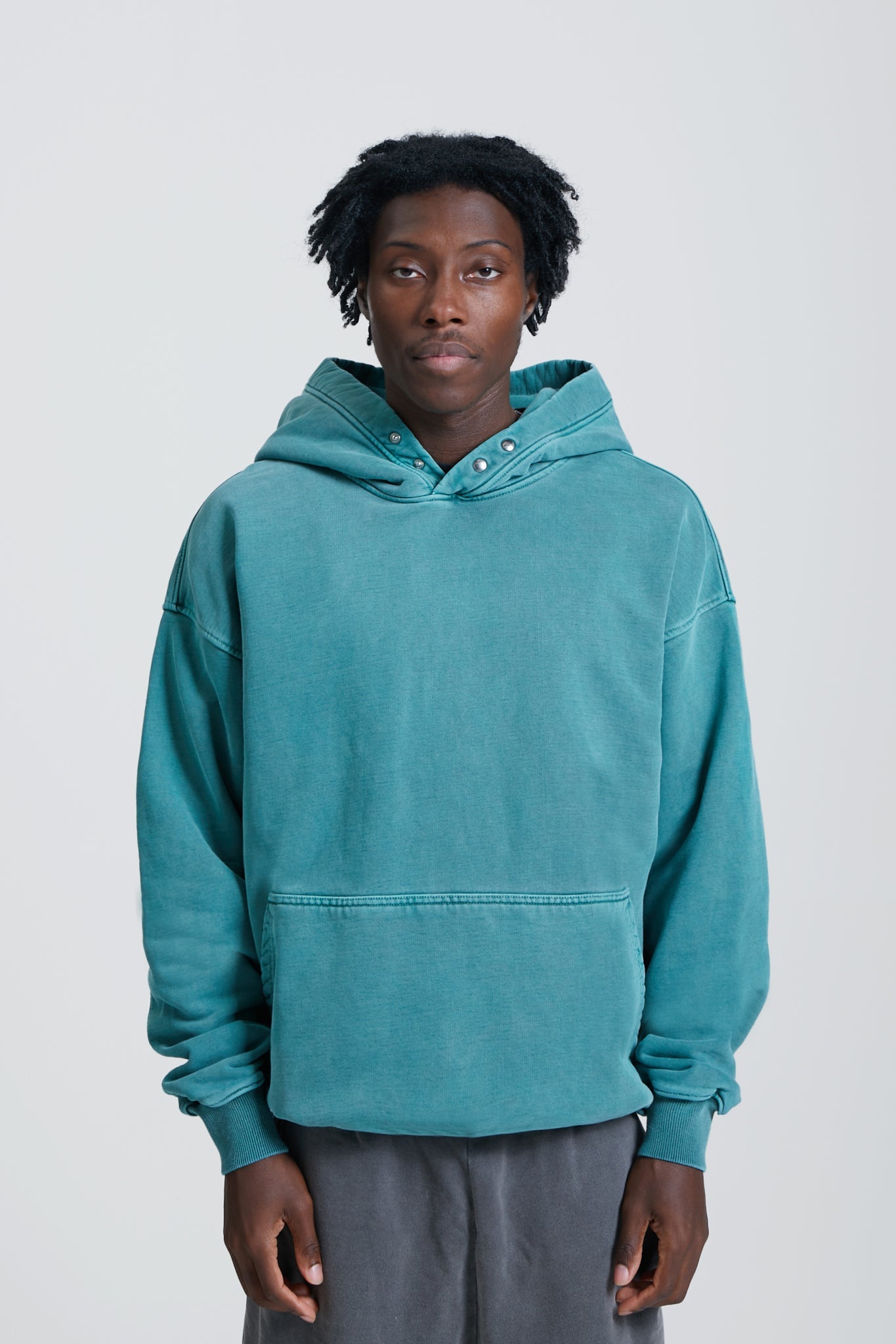 WASHED BLANK HOODIE GREEN