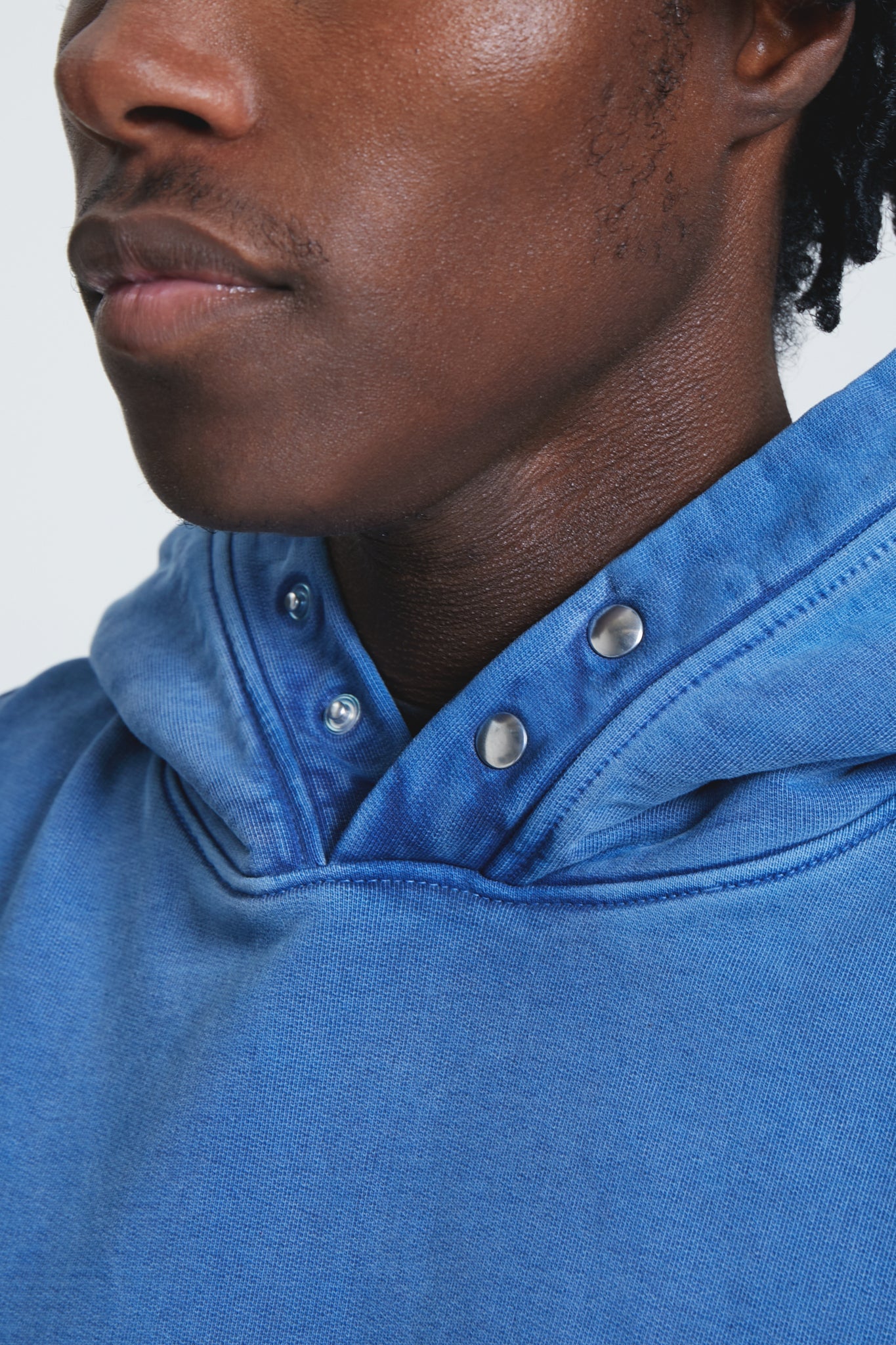WASHED BLANK HOODIE BLUE