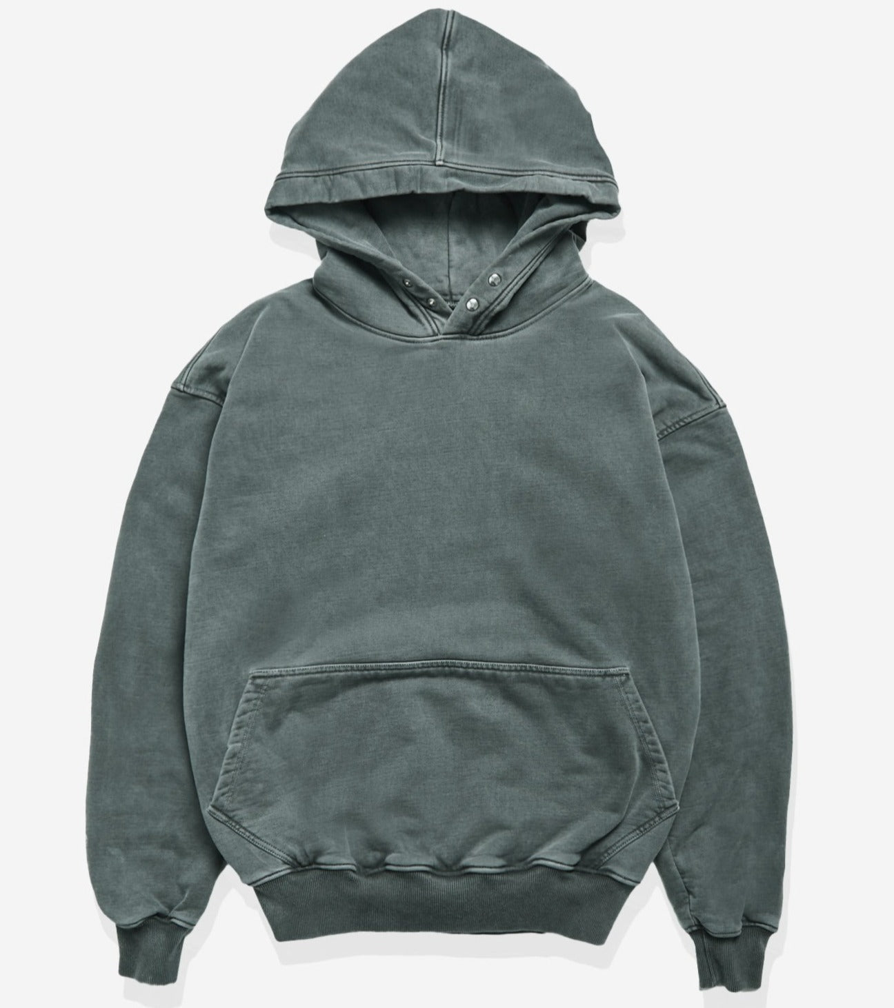 WASHED BLANK HOODIE CHARCOAL
