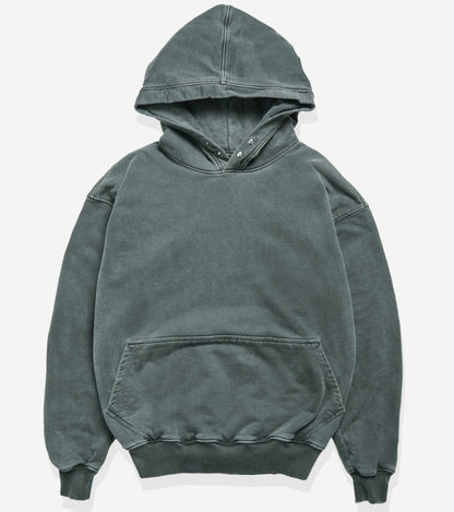 WASHED BLANK HOODIE CHARCOAL