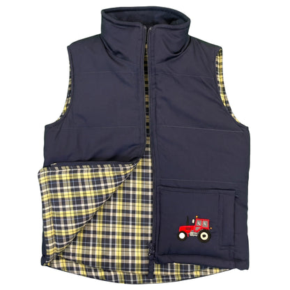 Unisex Kids Embroidered Tractor Pony Pheasant Padded Gilet