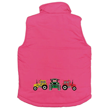 Unisex Kids Embroidered Tractor Pony Pheasant Padded Gilet