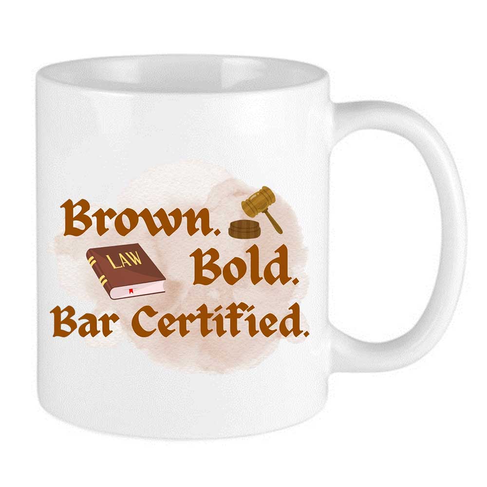 Brown. Bold. Bar Certified Law Graduation Mug