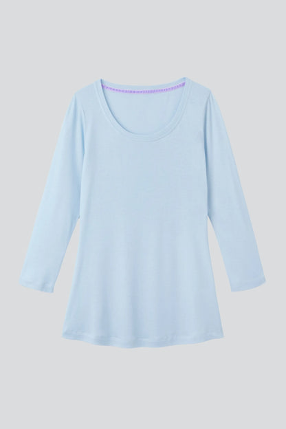 3/4 Sleeve Scoop Neck Cotton Modal T-Shirt