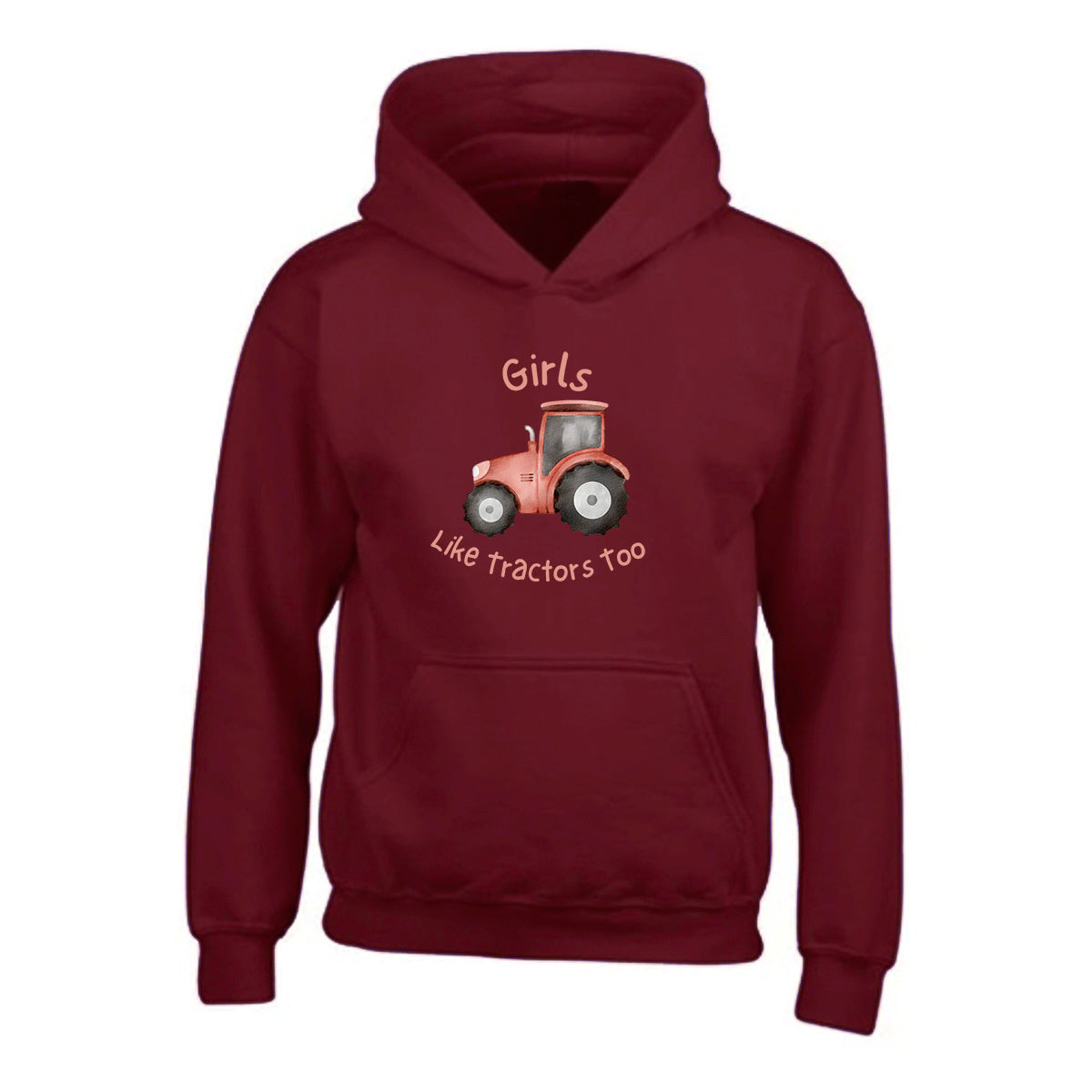 Kids "GIRLS LIKE TRACTORS TOO" Printed Hoodie