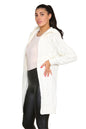 Knitted Cables Hooded Long Over Sized Cardigan