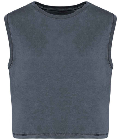 Organic Faded Cropped Tank Top: Womens