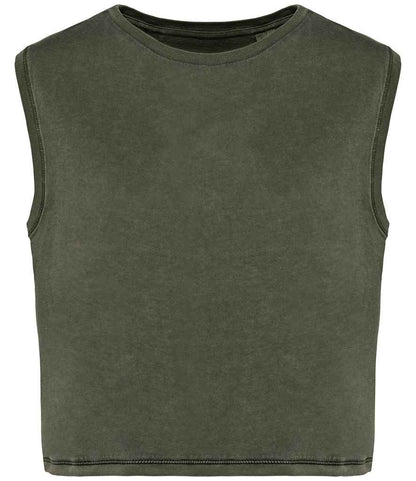Organic Faded Cropped Tank Top: Womens
