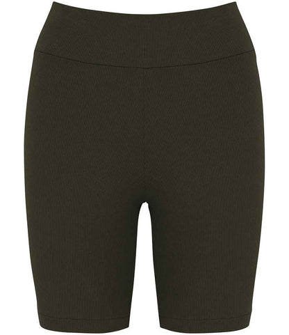 Organic Cotton Ribbed Shorts: Womens