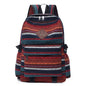 Ethnic style backpack leisure plaid canvas bag leisure large capacity student women backpack leisure travel trendy bag