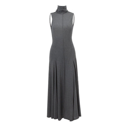 New Slim-fit Half Turtleneck Backless Dress Women