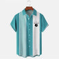 Men’s 3D Bowling Shirt – Digital Print, Casual Short Sleeve Top