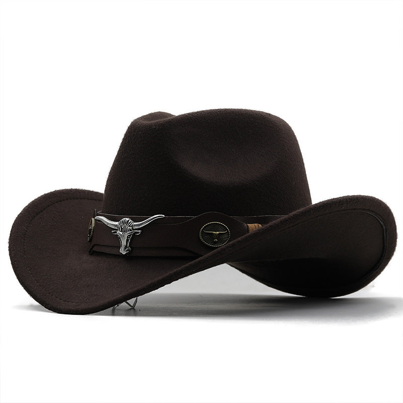 Fashion Woolen Western Denim Top Hat