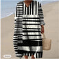 Women's Printed Plus Size Loose Long Sleeve Dress