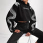 Printed Hooded Pullover Loose Retro Sweater