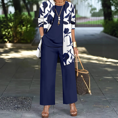 Women's Three-piece Suit Coat Vest Plus Pants Suit