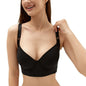 Glossy Surface Without A Scratch Gathered Breast Holding Bra With Steel Ring Deep V Bra