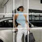 Women's Solid Color Turtleneck Irregular Slim Fit Knit Tank Top