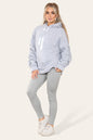 Plus Size Ruched Sleeves Hoodie With Satin Ribbon