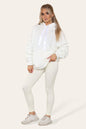 Plus Size Ruched Sleeves Hoodie With Satin Ribbon