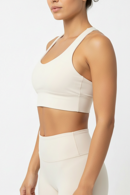 PHIA Ivory Longline Sports Bra