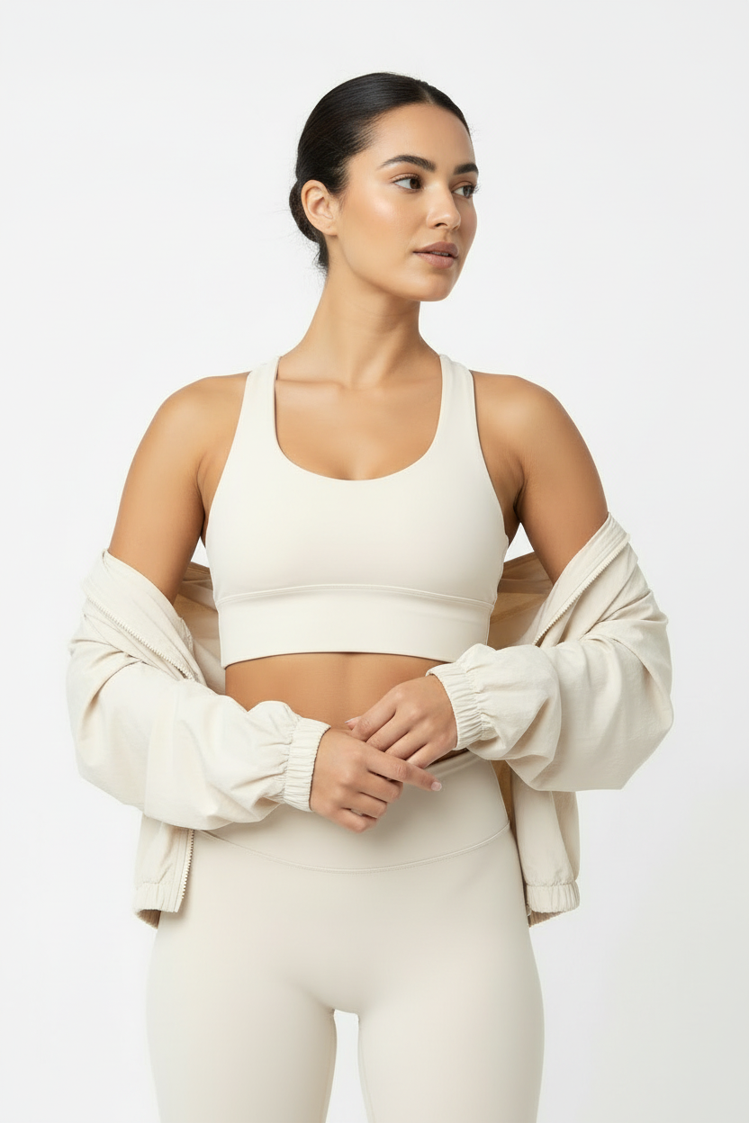 PHIA Ivory Longline Sports Bra