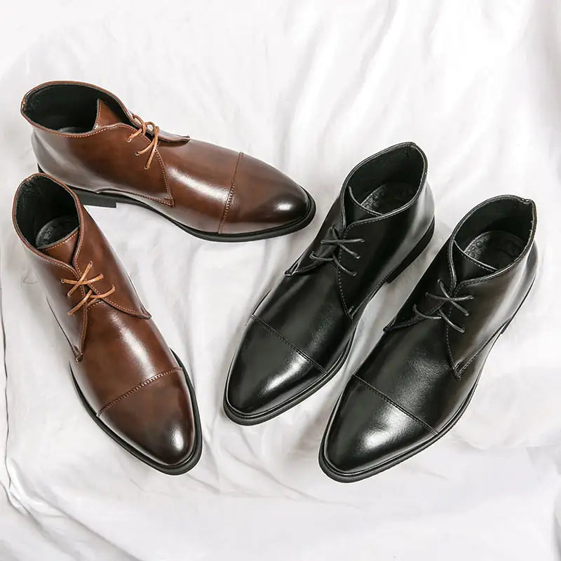 Crimson Sole Leather Boots