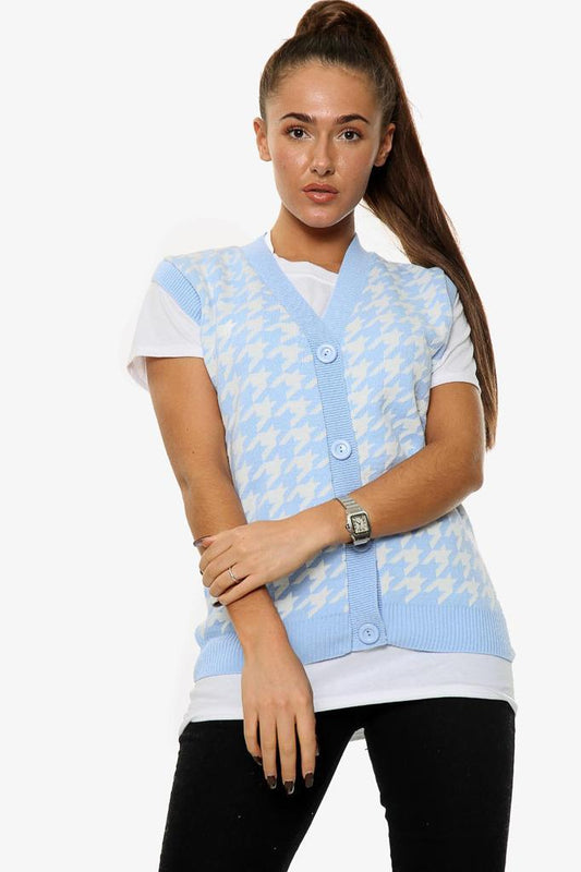 Dogtooth Tank Top Cardigan