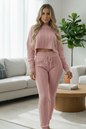 Womens Cable Knitted Baggy 2 Pieces Lounge Wear Casual Set Ladies Suit Tracksuit