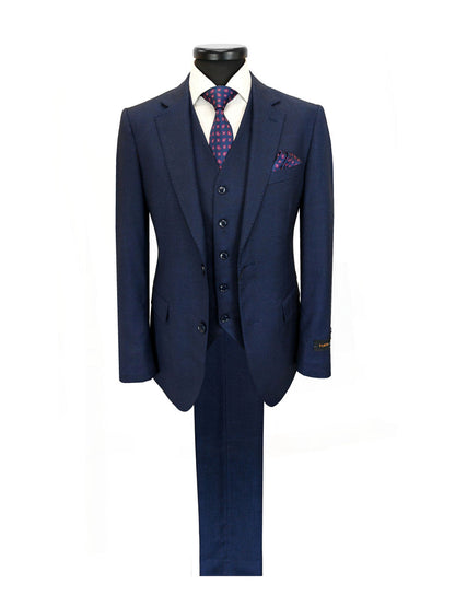 Navy Blue 2 Button 3-Piece Slim Fit Suit